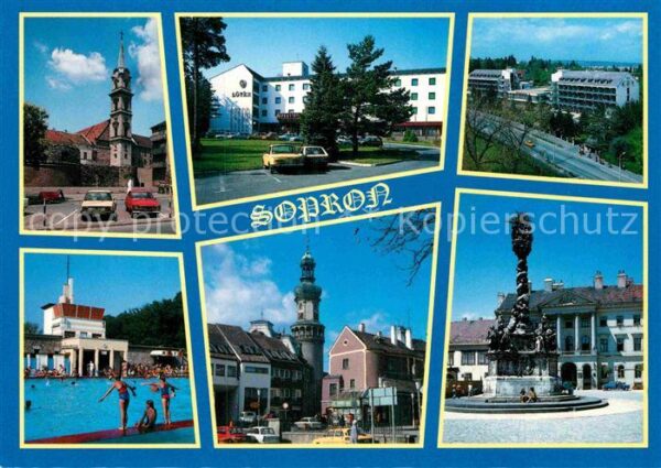 Sopron Oedenburg Kirche Schwimmbad Brunnen Teilansicht