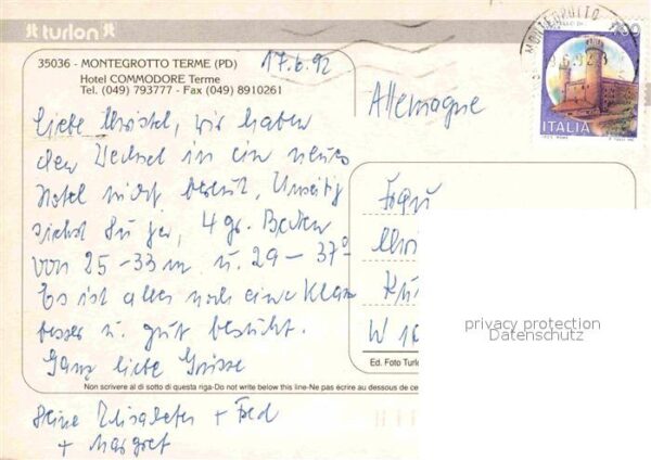 Montegrotto Terme Hotel Commodore Schwimmbad Aussenansich – Bild 2