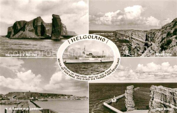 Helgoland Nordansicht Blick von Reede Lange Anna