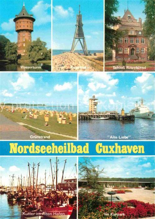 Cuxhaven Duhnen Nordseebad Wasserturm Grünstrand Alte Liebe Schlos