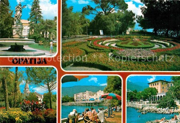 Opatija Abbazia Kurpark Brunnen Teilansicht