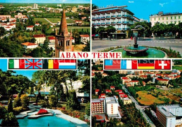 Abano Terme Kirche Therme Fliegeraufnahme Brunnen