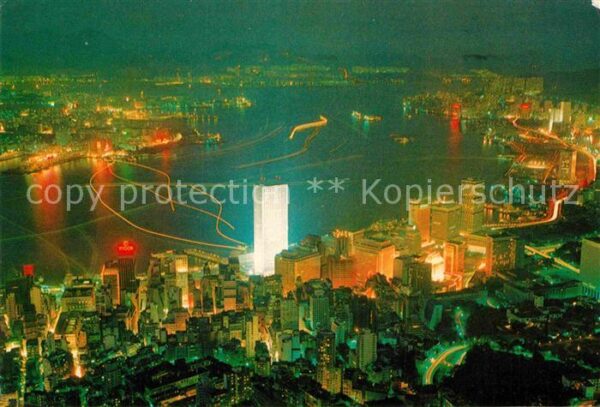 Hongkong Fliegeraufnahme bei Nacht