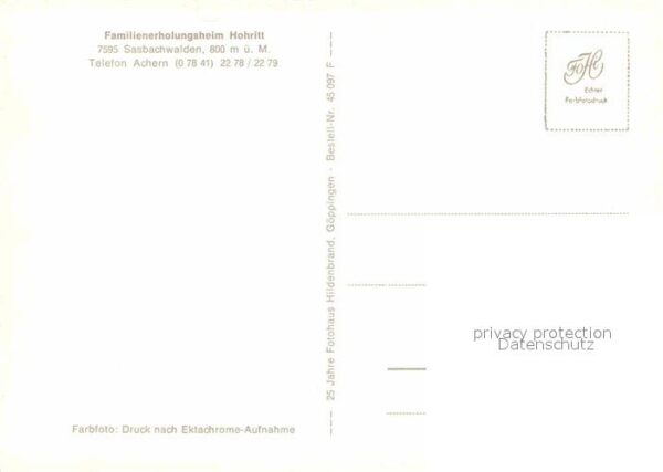 Sasbachwalden Familienerholungsheim Hohritt – Bild 2