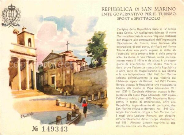 San Marino Repubblica Pilgerkarte