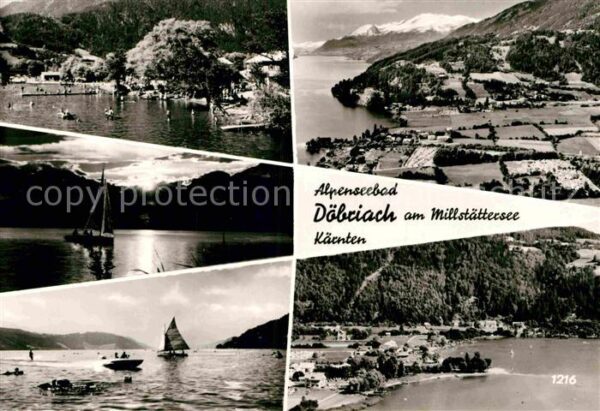 Doebriach Millstaettersee Fliegeraufnahme See Sonnenuntergang Bad