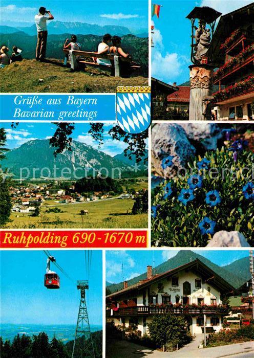 Ruhpolding Gesamtansicht Gipfelbank Brunnen Seilba