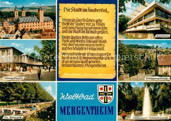 Bad Mergentheim Kurhaus Wolfgangsbrücke Wasserspiele Ku