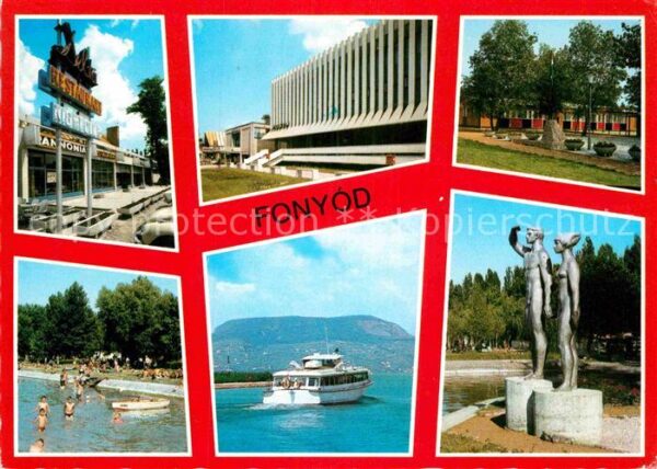 Fonyod Denkmal Strandbad Personenschiff Stadth