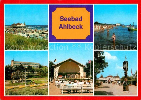 Ahlbeck Ostseebad Strand Seebrücke Erholungsheim Max Kreu