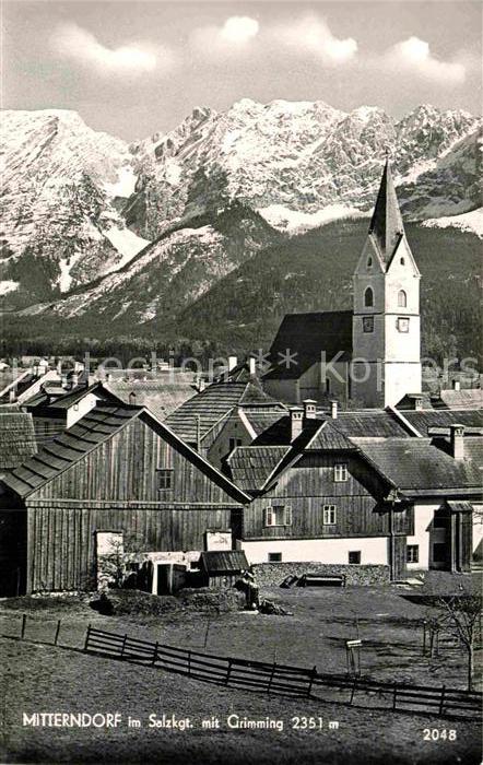 Mitterndorf Bad Ortsansicht mit Kirche Grimming Dachste