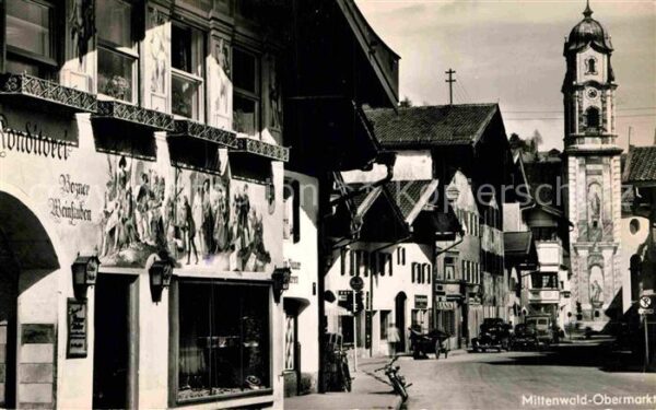 Mittenwald Bayern Obermarkt Bozner Weinstuben Fassadenmal