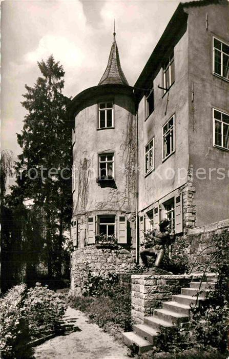 Tuebingen Hölderlinturm und Denkmal