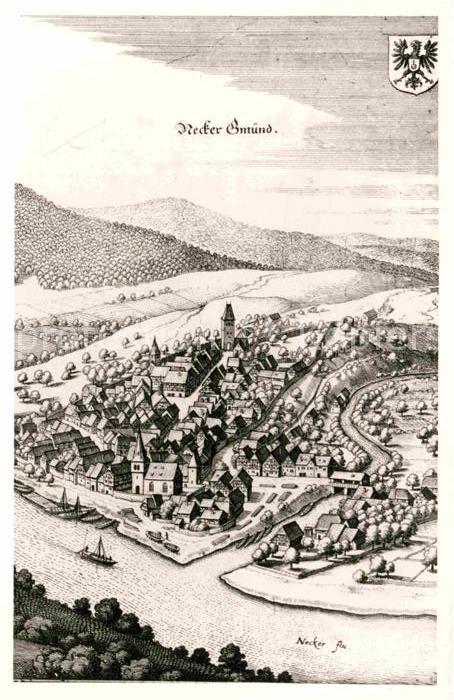 Neckargemuend nach einem alten Stich Künstlerkarte