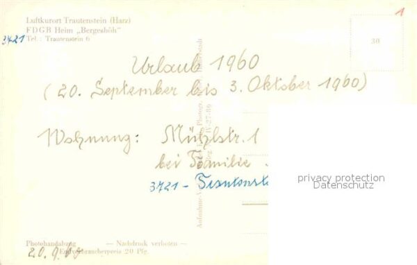 Trautenstein Harz FDGB Heim Bergeshöh Luftkurort – Bild 2