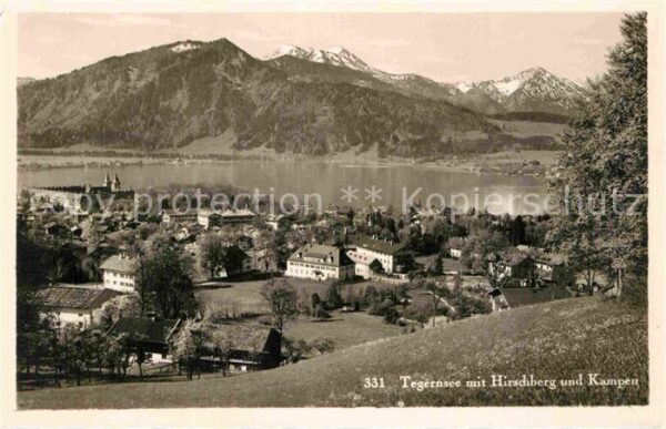 Tegernsee Panorama mit Hirschberg und Kampen Mang