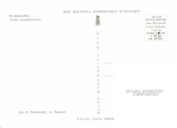Warszawa Aleje Jerozolimskie 1945 und 1970 – Bild 2