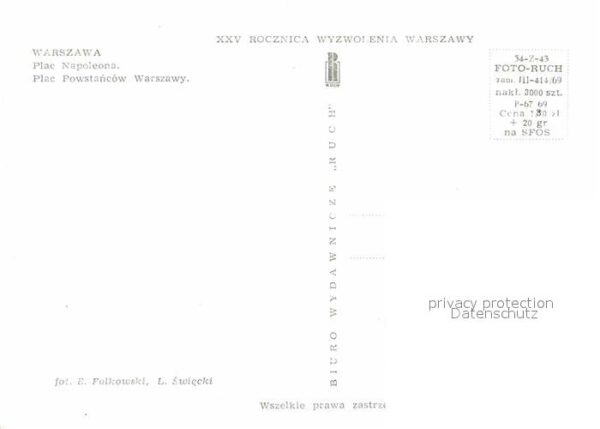 Warszawa Plac Napoleona Plac Powstancow 1945 und – Bild 2