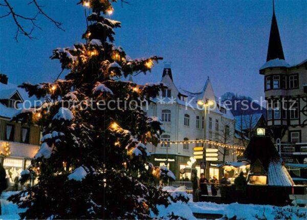 Bad Harzburg Marktplatz zur Weihnachtszeit am Abend
