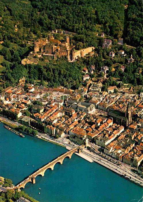 Heidelberg Neckar Schloss mit Altstadt Fliegeraufnahme