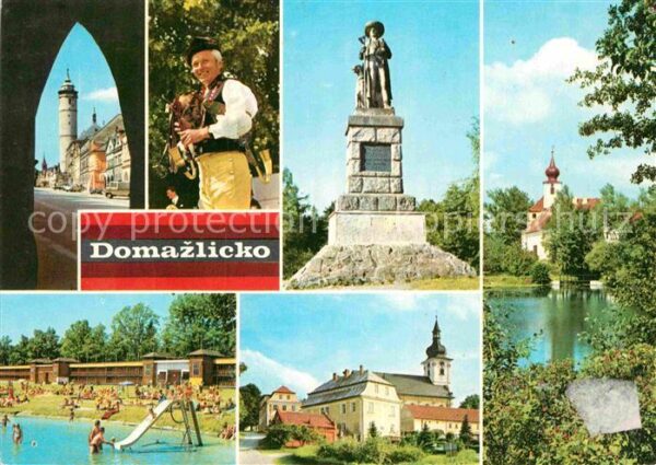 Domazlicko Strassenpartie Turm Trachten Denkmal Ki