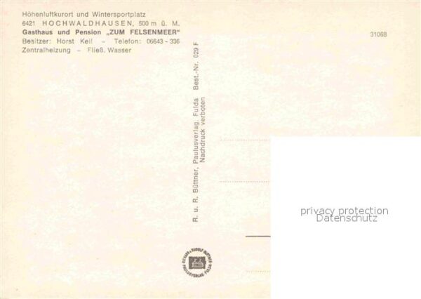 Hochwaldhausen Ilbeshausen Gasthaus Pension Zum Felsenmeer Höhenlu – Bild 2