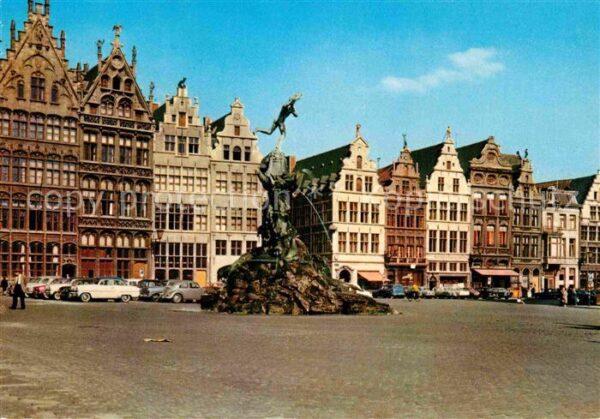 Antwerpen Anvers Maisons des corporations et le Brabo