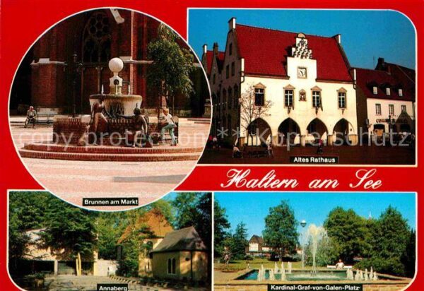 Haltern See Brunnen am Markt Altes Rathaus Kardinal