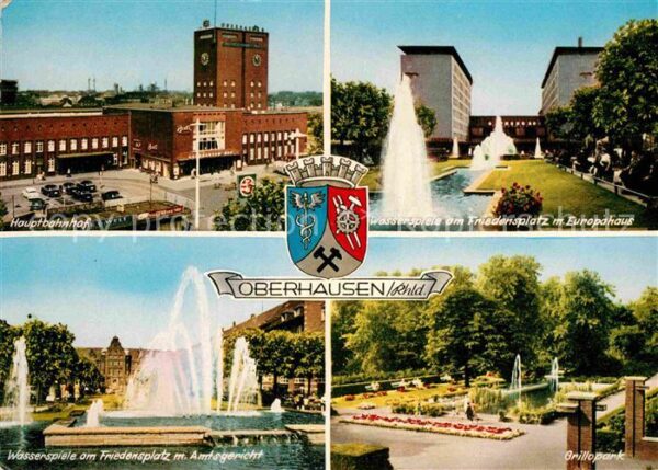Oberhausen Bahnhof Wasserspiele Friedensplatz Euro