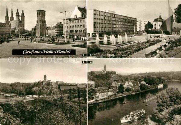 Halle Saale Marktplatz Burg Giebichenstein Fahnenmo