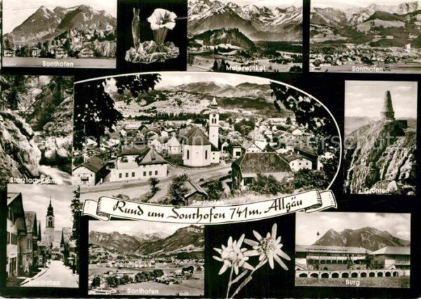 Sonthofen Oberallgaeu Gesamtansicht mit Alpenpanorama Grünten