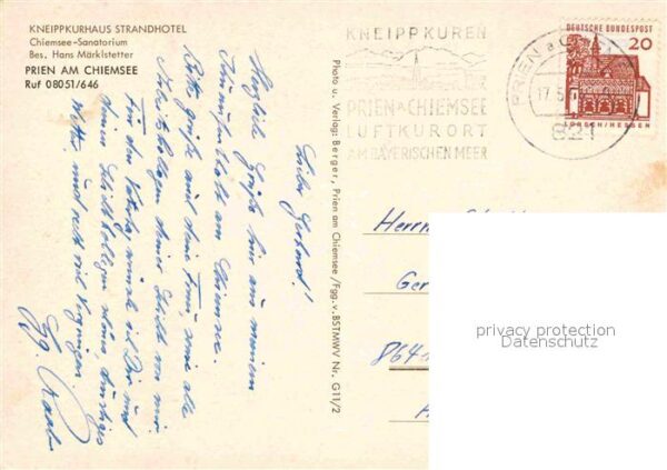 Prien Chiemsee Kneippkurhaus Strandhotel Sanatorium Fl – Bild 2