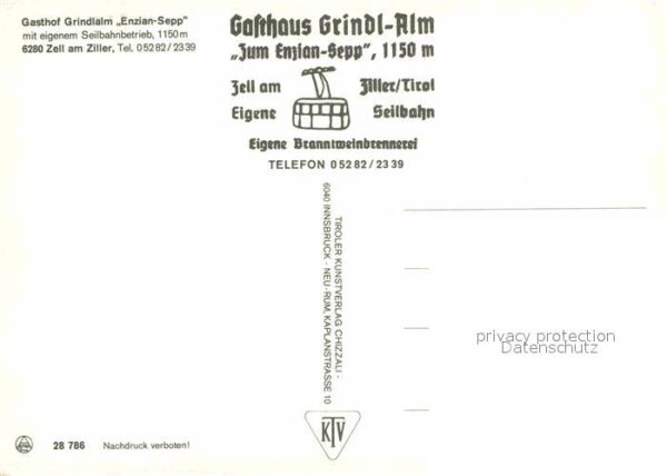Zell Ziller Tirol Gasthof Grindlalm Enzian Sepp Seilbahn – Bild 2