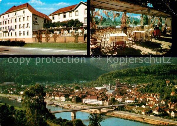 Eberbach Neckar Hotel Krone Post Restaurant Terrasse St