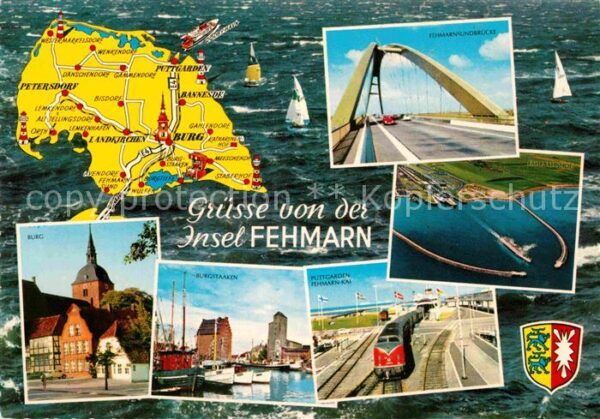 Insel Fehmarn Landkarte Fehmarnsundbrücke Burg Burgst