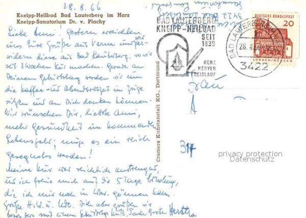 Bad Lauterberg Kneipp Sanatorium Dr v Plachy Kneipphei – Bild 2