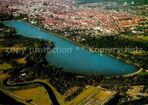 Hannover Stadtbild mit Maschsee Fliegeraufnahme
