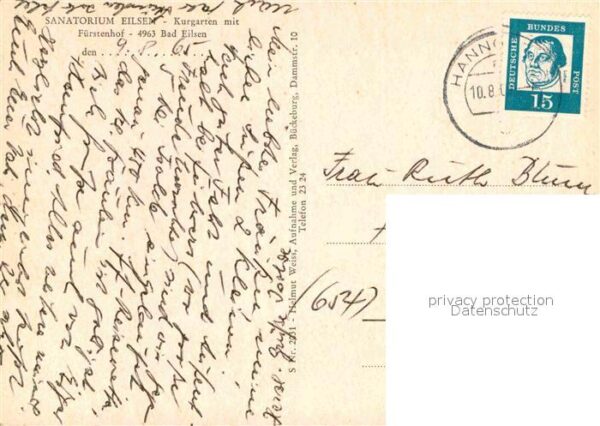 Bad Eilsen Sanatorium Eilsen Kurgarten mit Fürsten – Bild 2