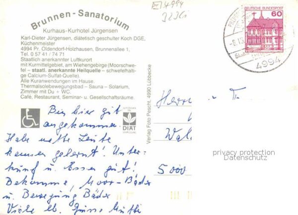 Holzhausen Luebbecke Brunnen Sanatorium Kurhaus Kurhotel Jür – Bild 2