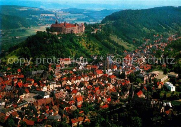 Kulmbach Stadtbild mit Plassenburg Fliegeraufnah