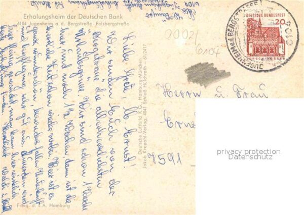 Jugenheim Seeheim-Jugenheim Erholungsheim der Deutschen Bank Fliege – Bild 2