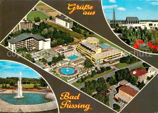 Bad Fuessing Thermalbad Fontäne Fliegeraufnahme