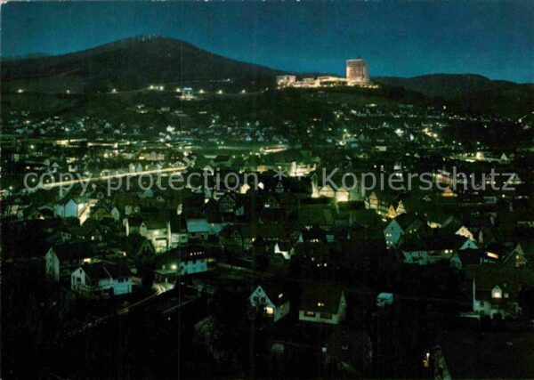 Rotenburg Fulda Stadtpanorama Luftkurort Nachtaufnahme
