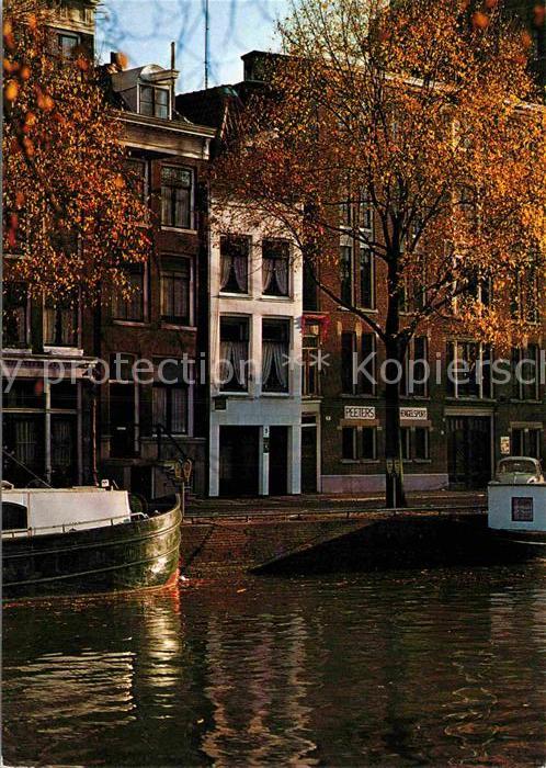 Amsterdam Niederlande Singel mit kleinstem Häuschen der Stadt