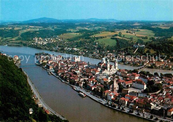 Passau Dreiflüssestadt mit Donau Inn und Ilz F