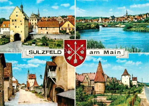 Sulzfeld Main Teilansichten Stadttor Partie am Fluss