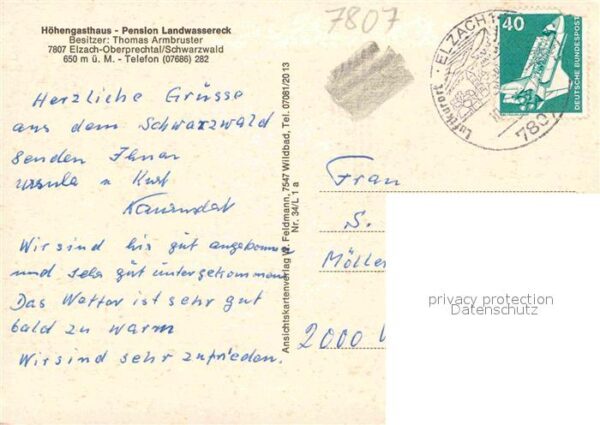 Oberprechtal Höhengasthaus Pension Landwassereck Sch – Bild 2