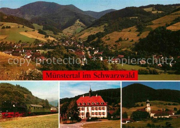 Muenstertal Schwarzwald Panorama Museumseisenbahn Rathaus St Tr