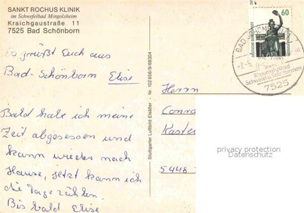 Mingolsheim Sankt Rochus Klinik Schwefelbad Flieger – Bild 2