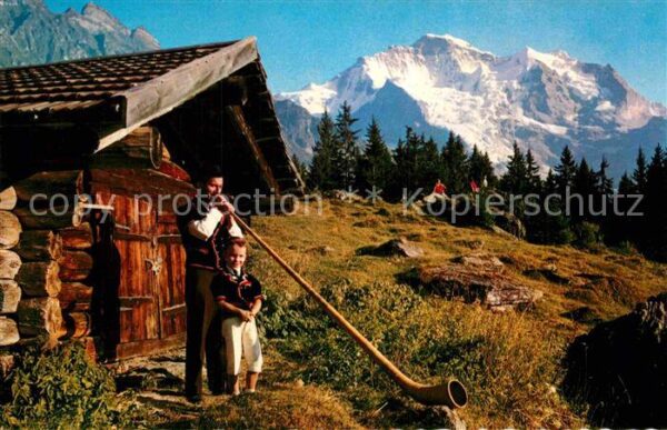 Alphorn Alphornbläser Sennenbub Jungfrau Wengen